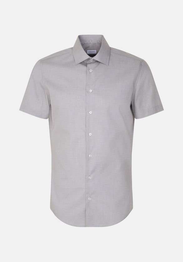 Non-iron Structure Short sleeve Business Shirt in Shaped with Kent-Collar in Grey |  Seidensticker Onlineshop