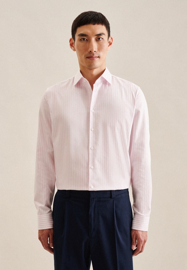 Non-iron Structure Business Shirt in Slim with Kent-Collar in Pink | Seidensticker online shop