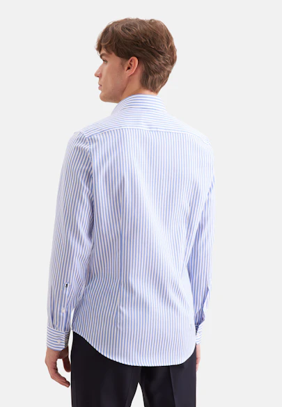 Slim Business Hemd Gestreift in Mittelblau |  Seidensticker Onlineshop