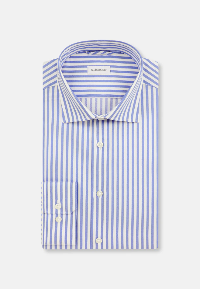 Slim Business Hemd Gestreift in Mittelblau | Seidensticker Onlineshop