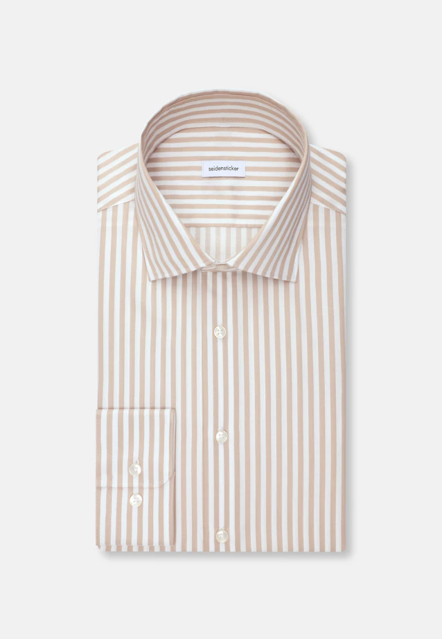 Slim Business Hemd Gestreift in Beige |  Seidensticker Onlineshop