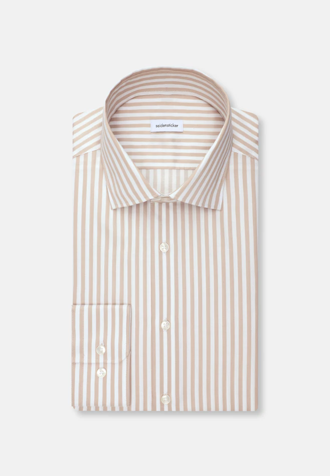 Slim Business Hemd Gestreift in Beige | Seidensticker Onlineshop