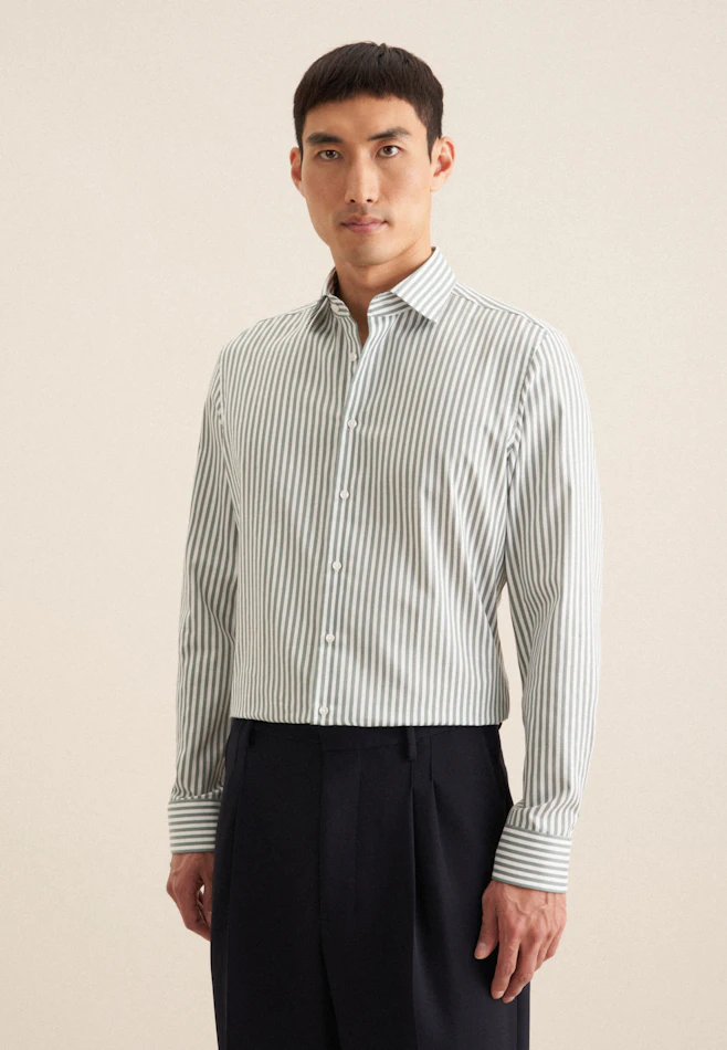 Slim Business shirt Stripes in Green | Seidensticker online shop