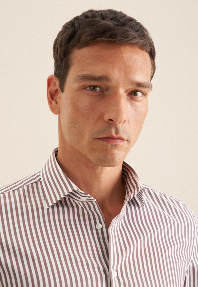 Slim Business shirt Stripes in Brown | Seidensticker online shop