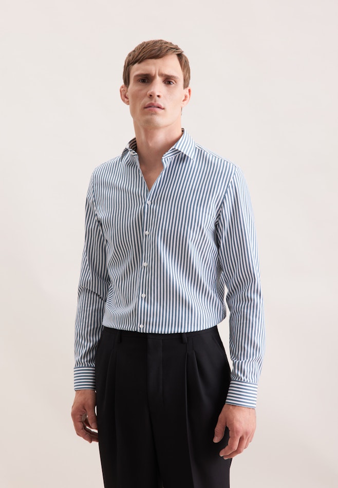 Slim Business Hemd Gestreift in Grün | Seidensticker Onlineshop