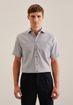 Chemise Business Regular Structuré Col Kent in Gris |  Seidensticker Onlineshop