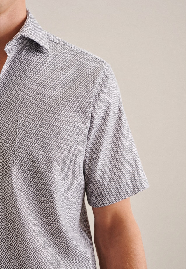 Regular Business Hemd Druck in Grau |  Seidensticker Onlineshop