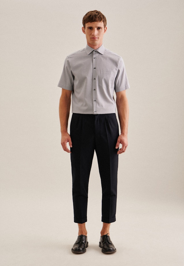 Regular Business Hemd Druck in Grau |  Seidensticker Onlineshop