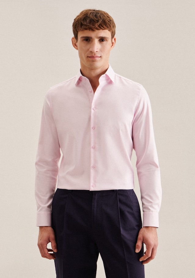 Non-iron Twill Business Shirt in Slim with Kent-Collar in Pink | Seidensticker Onlineshop