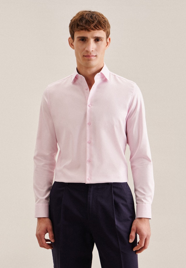 Non-iron Twill Business Shirt in Slim with Kent-Collar in Pink |  Seidensticker Onlineshop