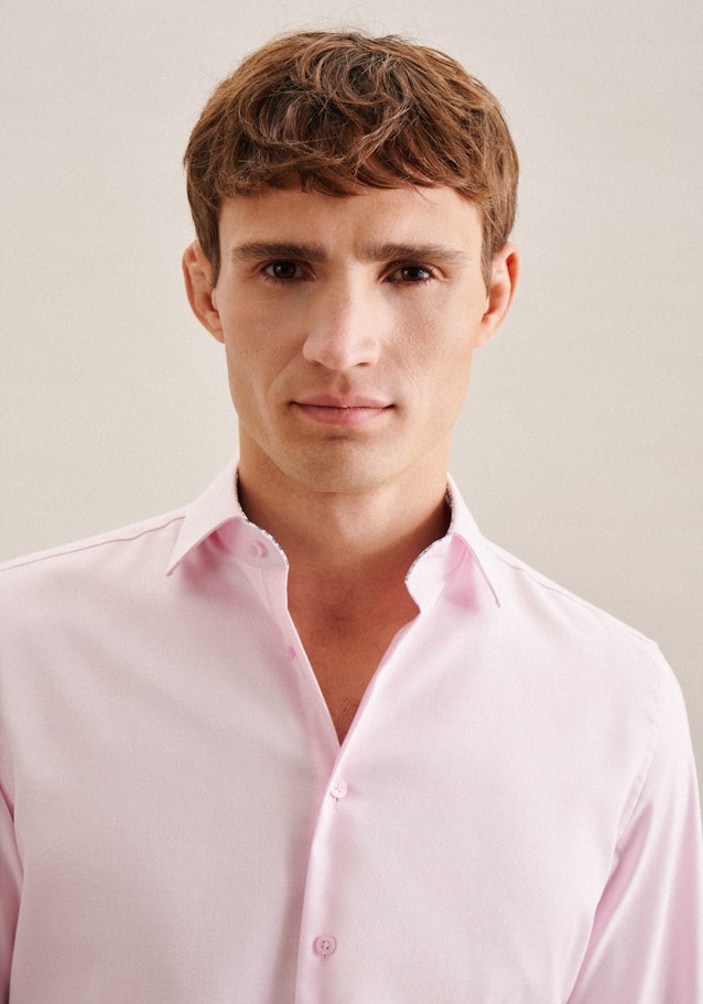 Non-iron Twill Business Shirt in Slim with Kent-Collar in Pink |  Seidensticker Onlineshop