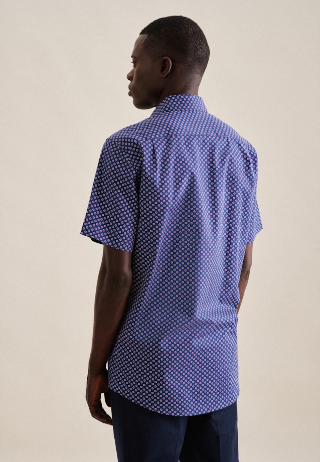 Poplin Short sleeve Business Shirt in Regular with Kent-Collar in Medium Blue | Seidensticker Onlineshop