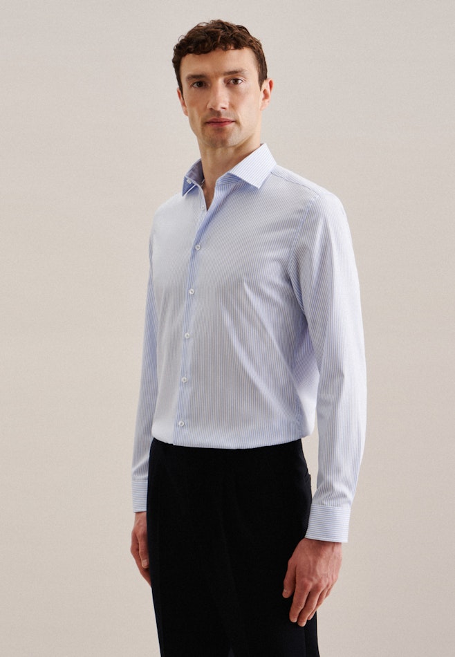 Chemise Business Slim Twill (sergé) Col Kent dans Bleu Clair | Boutique en ligne Seidensticker