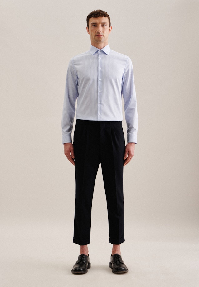 Non-iron Twill Business Shirt in Slim with Kent-Collar in Light Blue |  Seidensticker Onlineshop