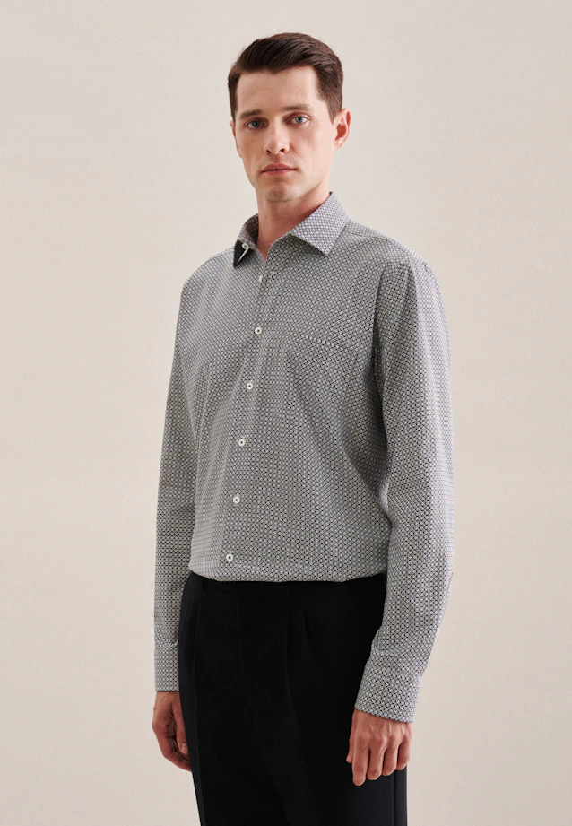 Regular Chemise d'affaires Imprimé in Vert |  Seidensticker Onlineshop