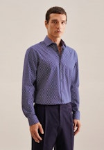 Regular Business shirt Print in Medium Blue |  Seidensticker Onlineshop