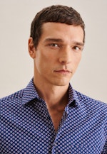 Regular Business shirt Print in Medium Blue |  Seidensticker Onlineshop