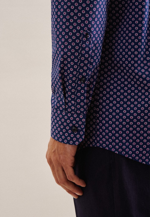 Regular Business shirt Print in Medium Blue |  Seidensticker Onlineshop