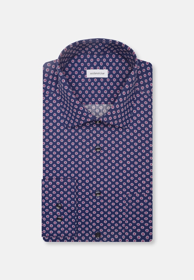 Regular Business shirt Print in Medium Blue |  Seidensticker Onlineshop