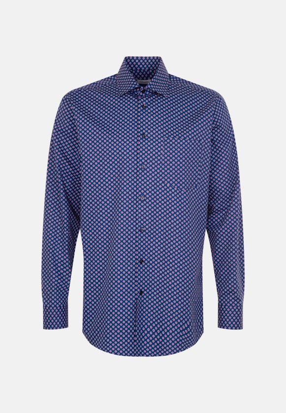 Regular Business shirt Print in Medium Blue |  Seidensticker Onlineshop
