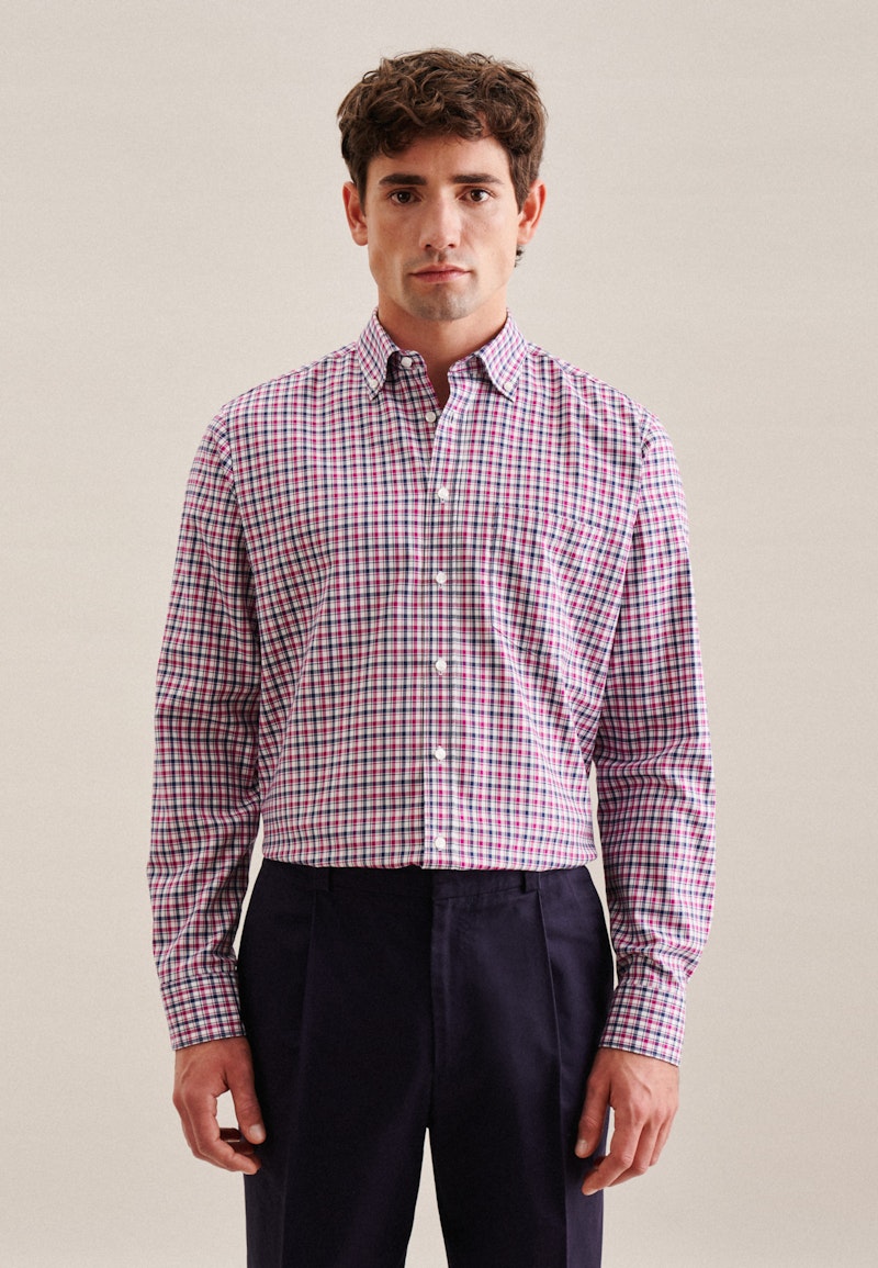 Non-iron Twill Business Shirt in Regular with Button-Down-Collar