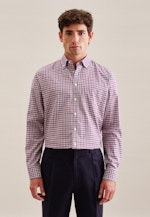 Regular Chemise d'affaires carreaux in Rose Fuchsia |  Seidensticker Onlineshop