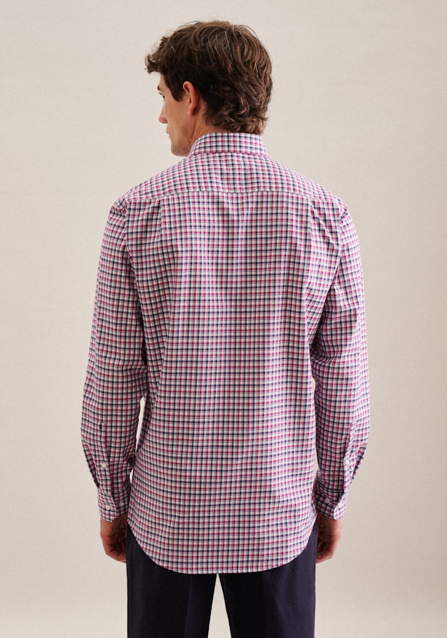 Bügelfreies Twill Business Hemd in Regular mit Button-Down-Kragen in Rosa/Pink | Seidensticker Onlineshop