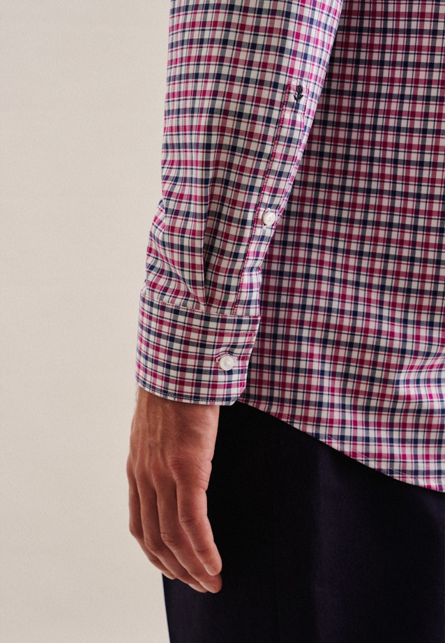 Regular Chemise d'affaires carreaux in Rose Fuchsia |  Seidensticker Onlineshop