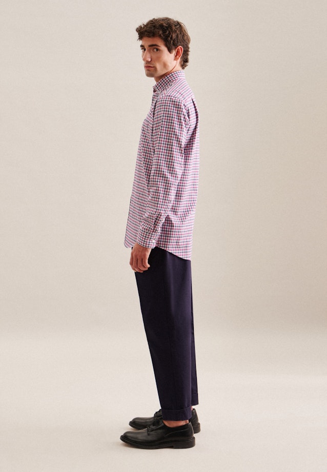 Regular Chemise d'affaires carreaux in Rose Fuchsia |  Seidensticker Onlineshop