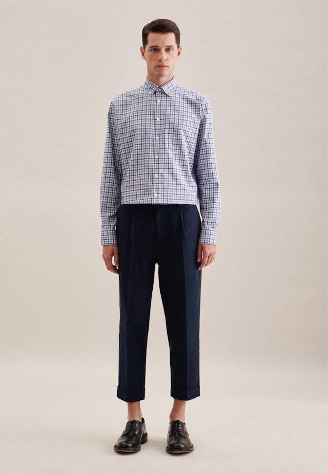 Non-iron Twill Business Shirt in Regular with Button-Down-Collar in Light Blue |  Seidensticker Onlineshop
