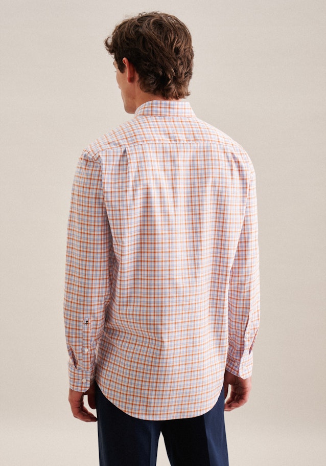 Non-iron Twill Business Shirt in Regular with Button-Down-Collar in Orange | Seidensticker Onlineshop