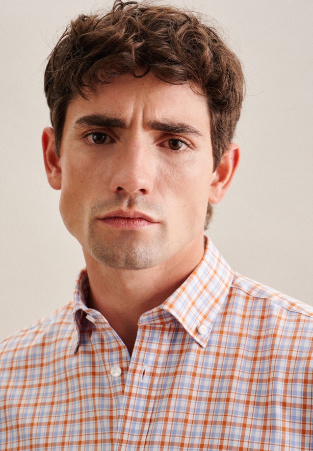 Bügelfreies Twill Business Hemd in Regular mit Button-Down-Kragen in Orange |  Seidensticker Onlineshop
