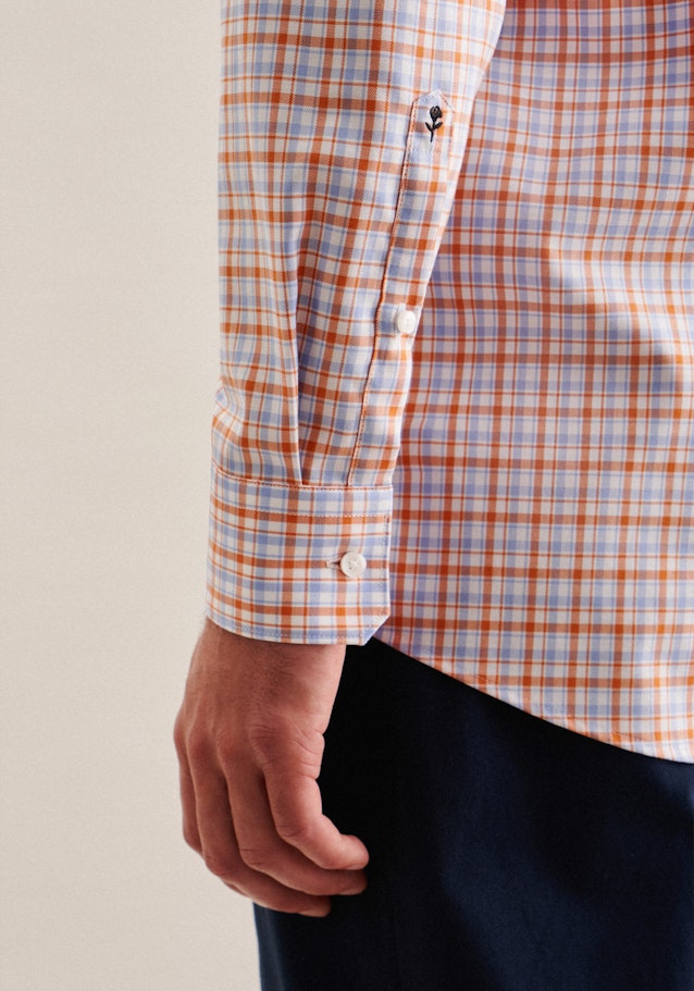 Regular Business Hemd Karo in Orange | Seidensticker Onlineshop