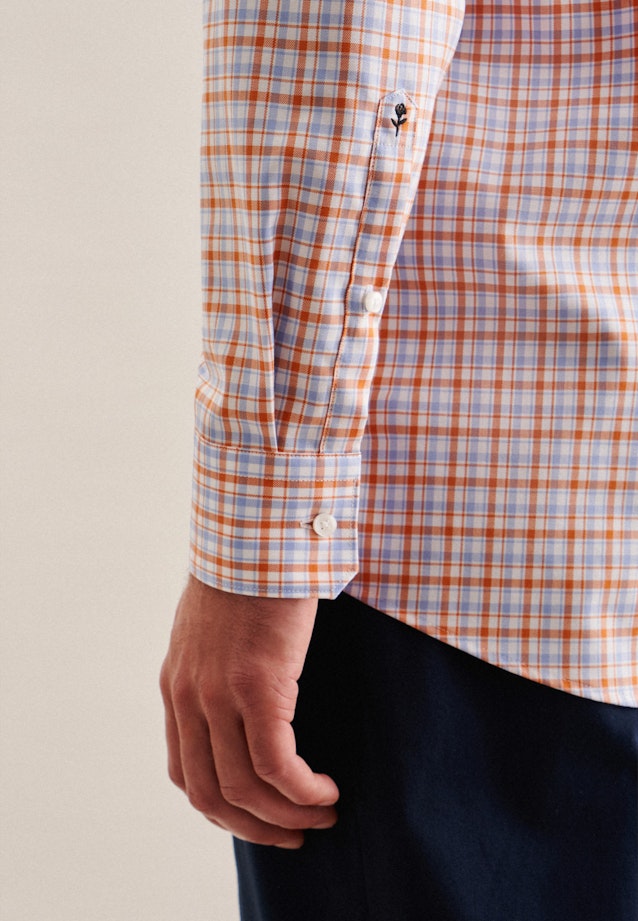 Regular Business Hemd Karo in Orange |  Seidensticker Onlineshop