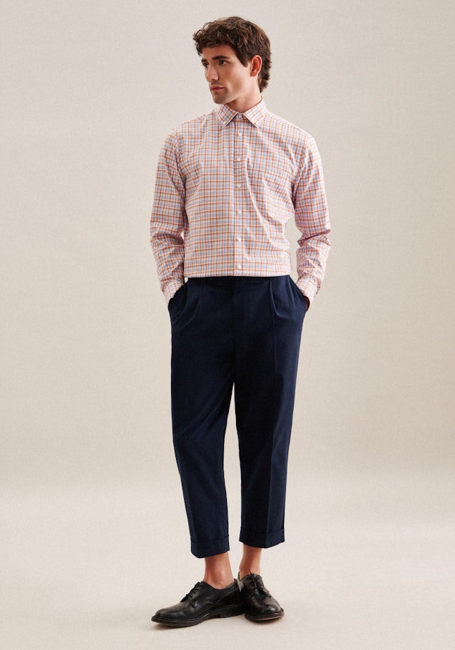 Non-iron Twill Business Shirt in Regular with Button-Down-Collar in Orange |  Seidensticker Onlineshop