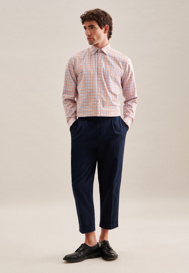 Non-iron Twill Business overhemd in Regular with Button-Down-Kraag in Oranje |  Seidensticker Onlineshop