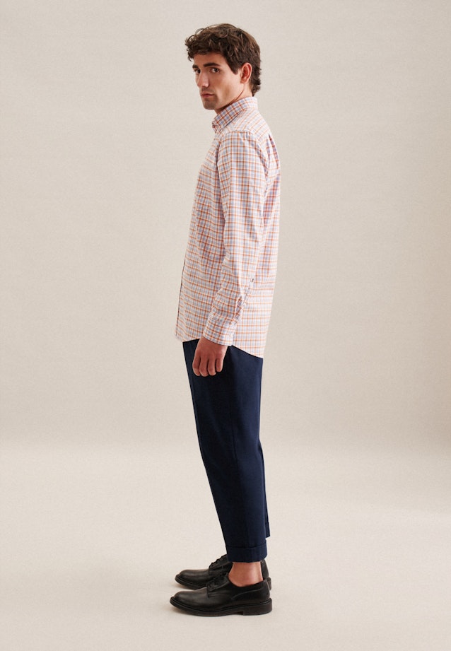 Regular Business Hemd Karo in Orange |  Seidensticker Onlineshop