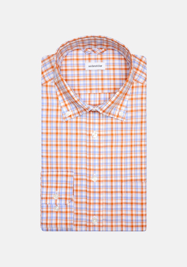Regular Business Hemd Karo in Orange | Seidensticker Onlineshop