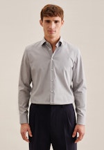 Non-iron Structure Business Shirt in Shaped with Kent-Collar in Grey |  Seidensticker Onlineshop