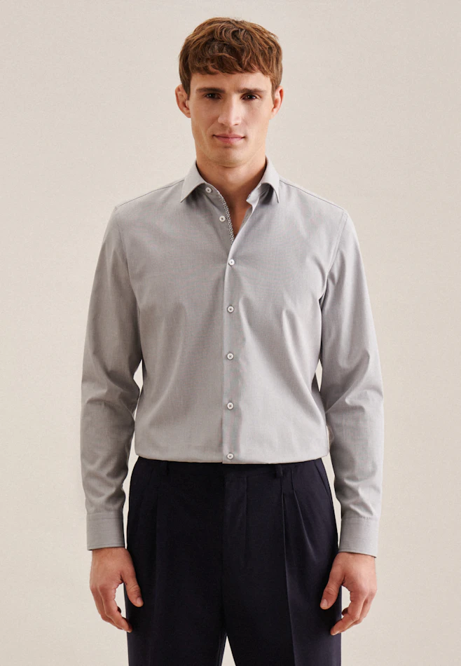 Shaped Business Hemd Uni in Grau | Seidensticker Onlineshop