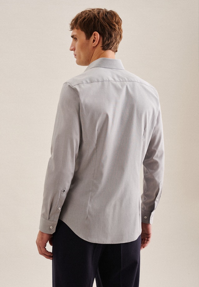 Chemise Business Shaped Structuré Col Kent in Gris |  Seidensticker Onlineshop