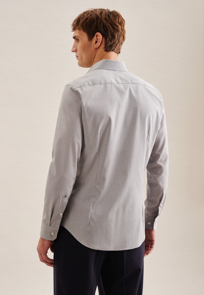 Non-iron Structure Business Shirt in Shaped with Kent-Collar in Grey | Seidensticker online shop