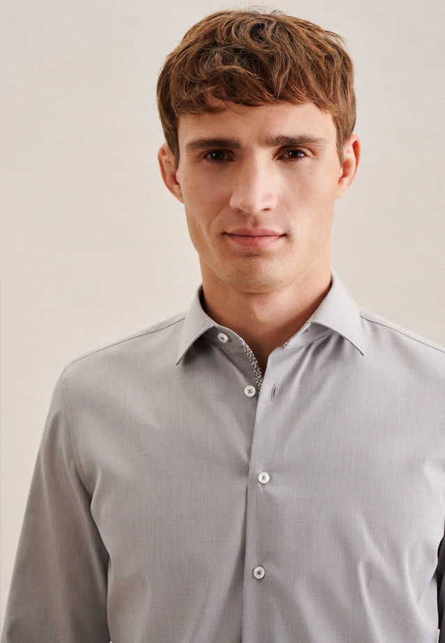 Shaped Business Hemd Uni in Grau |  Seidensticker Onlineshop