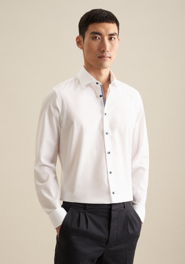 Non-iron Structure Business Shirt in Shaped with Kent-Collar in White | Seidensticker Onlineshop