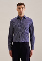 Chemise Business Slim Popeline Col Kent in Bleu Moyen |  Seidensticker Onlineshop