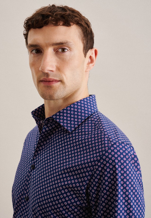 Business Shirt in Slim with Kent-Collar in Medium Blue |  Seidensticker Onlineshop