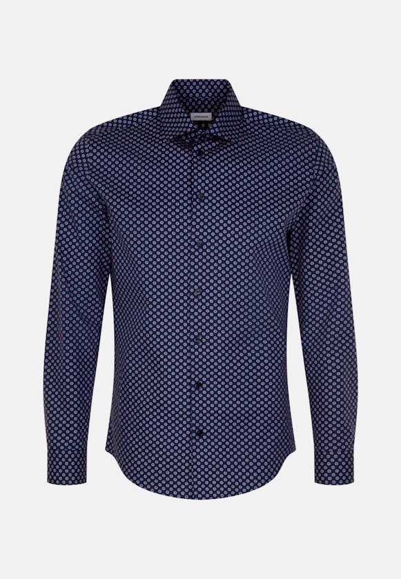 Chemise Business Slim Popeline Col Kent in Bleu Moyen |  Seidensticker Onlineshop