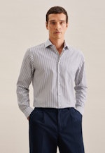 Non-iron Poplin Business Shirt in Regular with Kent-Collar in Medium Blue |  Seidensticker Onlineshop