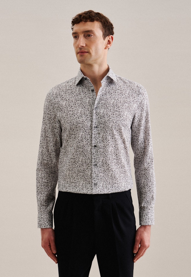 Business Shirt in Shaped with Kent-Collar in Grey | Seidensticker online shop