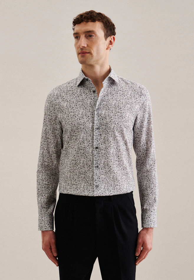 Shaped Chemise d'affaires Floral dans Gris | Boutique en ligne Seidensticker